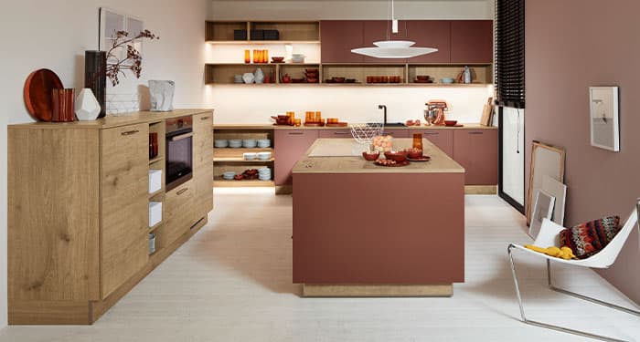 Matte Küchenfronten im Wohnmagazin der Opti-Wohnwelt
